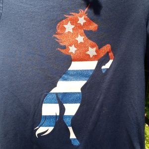 Patriotic Unicorn Girls Tee